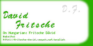david fritsche business card